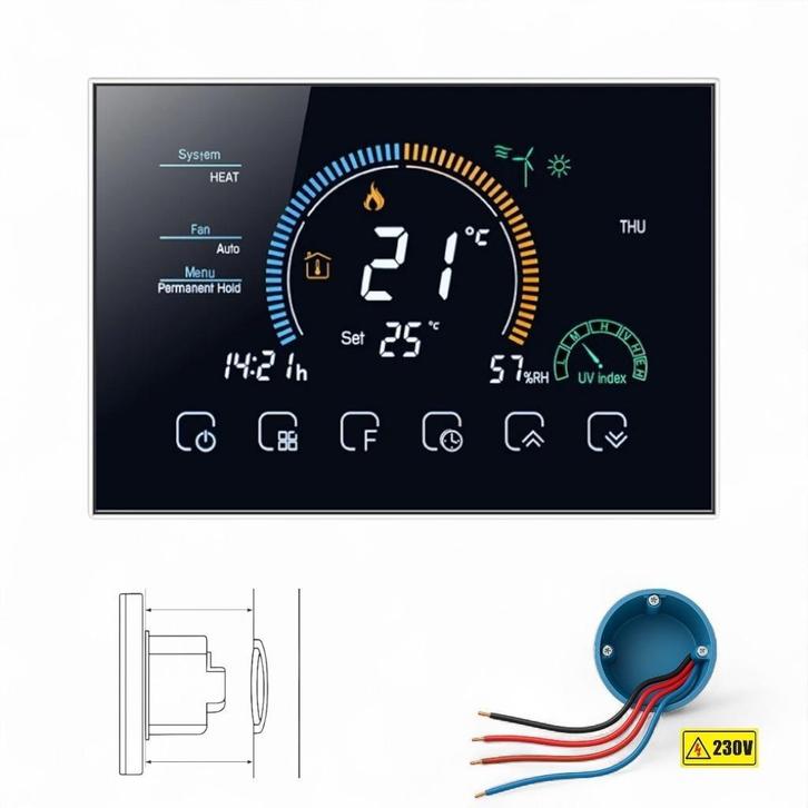 WiFi Inbouw Thermostaat | App en Spraakbesturing, Doe-het-zelf en Verbouw, Thermostaten, Slimme thermostaat, Nieuw, Verzenden