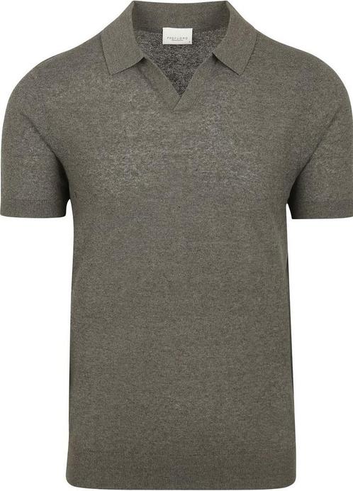 Profuomo Poloshirt Linen Blend Olijfgroen maat XXL Heren, Kleding | Heren, Polo's, Nieuw, Overige maten, Verzenden