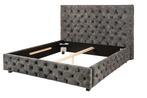 Design tweepersoonsbed PARIS 180x200cm grijs olijf fluweel, Ophalen of Verzenden, Nieuw