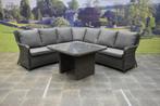 Bilbao premium dining hoekset 4 delig antraciet wicker, Ophalen of Verzenden, Nieuw, Wicker