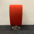akoestische belstoel met glazen zijwanden, oranje - chroom, Huis en Inrichting, Fauteuils, Ophalen of Verzenden, Gebruikt, Stof
