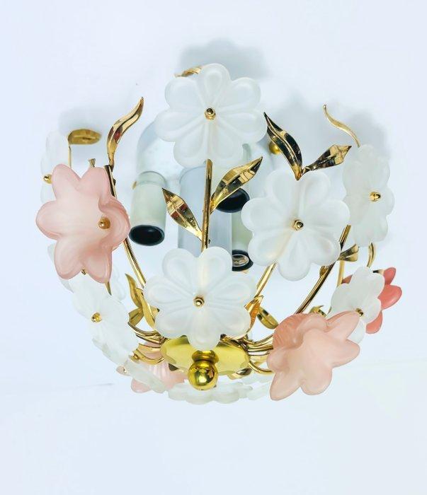 Plafondlamp - Glas, Messing, Antiek en Kunst, Curiosa en Brocante