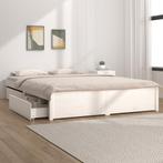 vidaXL Bedframe met lades wit 140x200 cm, Huis en Inrichting, Slaapkamer | Bedden, Verzenden, Wit, 140 cm, 200 cm