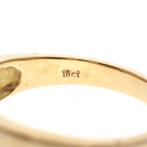 18 Krt. Gouden fantasie ring met diamant 0,15 ct. (uniek), Sieraden, Tassen en Uiterlijk, Ringen, Gebruikt, Overige kleuren, 19 tot 20