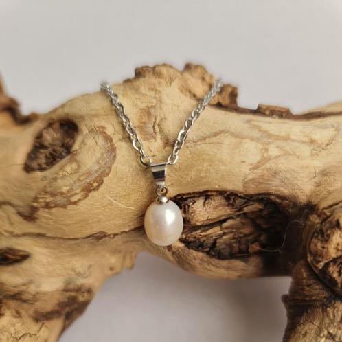 Elegante ketting van Witte Parel drop hanger - zilver, Sieraden, Tassen en Uiterlijk, Armbanden