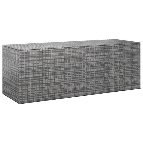 vidaXL Tuinbox 291x100,5x104 cm polyetheen rattan grijs, Tuin en Terras, Overige Tuin en Terras, Nieuw, Verzenden