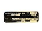 Typeplaatje Honda MT, MB, MTX, MBX, NSR, Verzenden, Nieuw