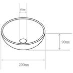 Wiesbaden Consilio Waskom Rond - 20x9cm - Keramiek - Mat, Doe-het-zelf en Verbouw, Sanitair, Ophalen of Verzenden, Nieuw