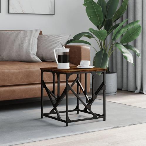 vidaXL Salontafel 45x45x47,5 cm bewerkt hout gerookt, Huis en Inrichting, Tafels | Salontafels, 50 tot 100 cm, Nieuw, Overige houtsoorten
