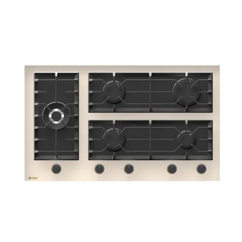 Wiggo WH-G935GR(C) - Inbouw gaskookplaat met Wok - 90cm - Cr, Witgoed en Apparatuur, Kookplaten, Nieuw, Verzenden