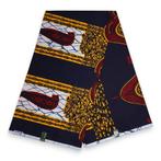 VLISCO stof Hollandais Afrikaanse Wax print - Donkerblauw Ch, Ophalen of Verzenden, Nieuw