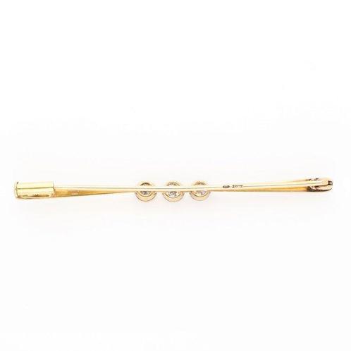 Broche - 14 karaat Geel goud, Witgoud Diamant (Natuurlijk), Sieraden, Tassen en Uiterlijk, Antieke sieraden