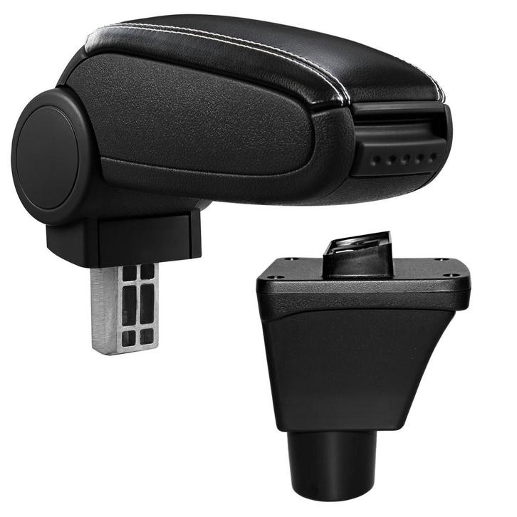 Armsteun Ford Fiesta 18 kunstleer zwart met wit stiksel, Auto diversen, Auto-accessoires, Verzenden