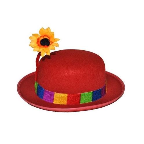 Clowns carnaval verkleed hoedje met bloem voor volwassenen.., Hobby en Vrije tijd, Feestartikelen, Verzenden