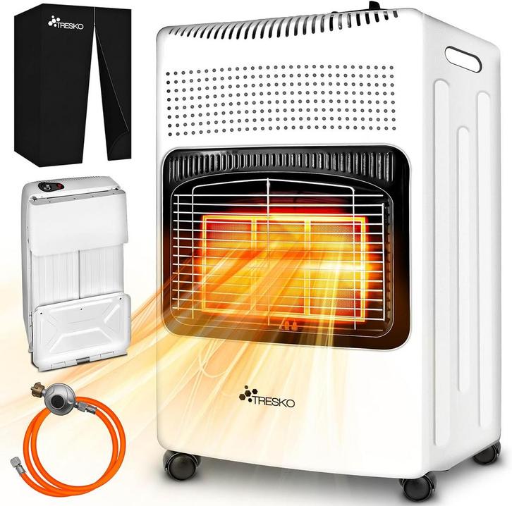 Tresko® Gaskachel Keramisch - 4200W - Terrasverwarmer - Wit, Tuin en Terras, Tuinmeubel-accessoires, Nieuw, Verzenden
