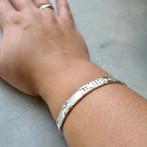 Zilveren matte schakel armband | 19 cm (zilveren armband), Ophalen of Verzenden, Gebruikt, Overige kleuren, Zilver