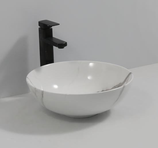 SALE - Luka 39 - Glans marmer - Waskom -  -  - Keramiek -, Doe-het-zelf en Verbouw, Sanitair, Nieuw, Ophalen of Verzenden