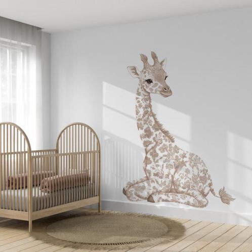 Muursticker Floral – Schattig zittend girafje voor de kin., Kinderen en Baby's, Kinderkamer | Inrichting en Decoratie, Nieuw, Ophalen of Verzenden