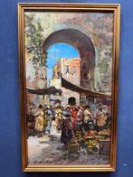 Eniko Esposito (1942-2009) - Mercatino Napoletano, Antiek en Kunst, Kunst | Schilderijen | Klassiek
