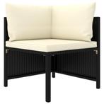 Hoekbank Zwart Rattan | Retourdeal | 35% Korting, Huis en Inrichting, Minder dan 75 cm, Hoekbank, Nieuw, Ophalen of Verzenden