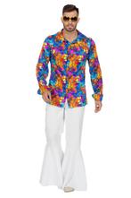 Disco Shirt Jaren 70 Gekleurd, Kleding | Heren, Carnavalskleding en Feestkleding, Verzenden, Nieuw