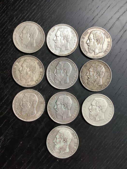 België. Leopold II. 5 Francs 1867-1876 (Zonder Minimumprijs), Postzegels en Munten, Munten | Nederland