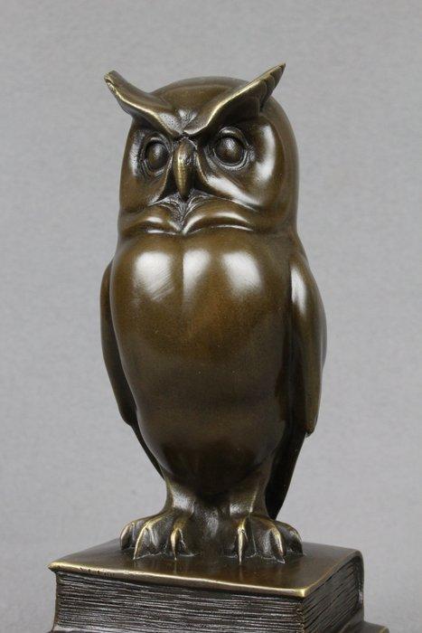 sculptuur, The Wise Owl - 22 cm - Gepatineerd brons, Antiek en Kunst, Curiosa en Brocante