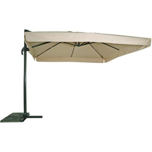 Virgo zweefparasol met volant ecru 3x3 m, Huis en Inrichting, Stoelen, Nieuw, Ophalen of Verzenden