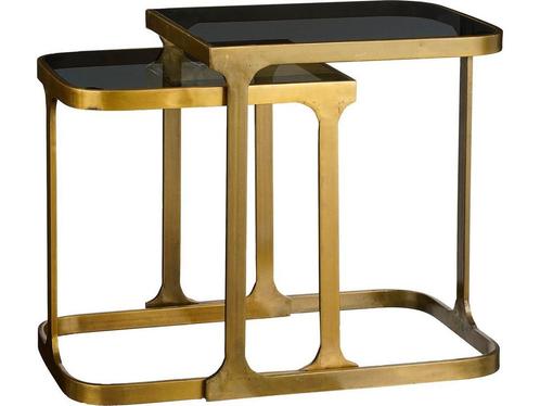 Mica Decorations Kevin Bijzettafel - Set van 2 - L48 x B37 x, Huis en Inrichting, Tafels | Bijzettafels, Nieuw, Verzenden