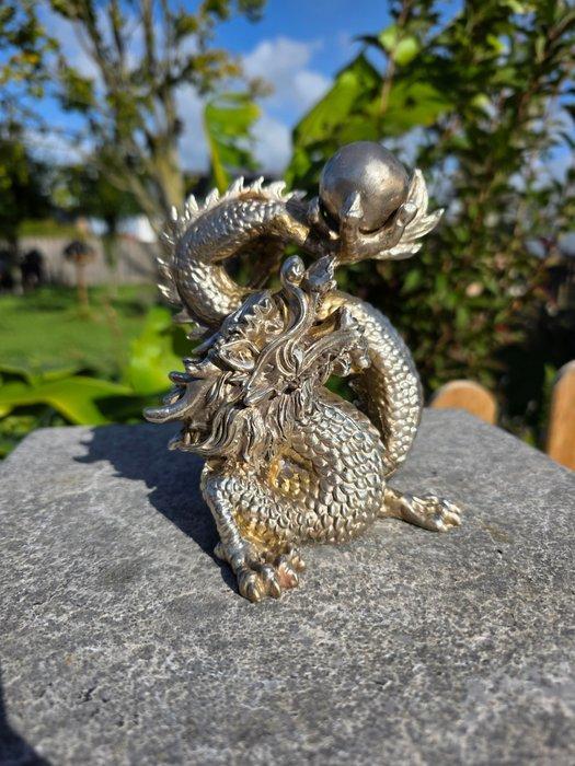 Beeld, Bronze: Dragon - The Pearl of Wisdom - 15 cm -, Antiek en Kunst, Kunst | Designobjecten