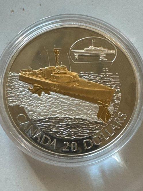 Canada. 20 Dollars 2003 Transportation - HMCS FHE 400 with, Postzegels en Munten, Munten | Europa | Niet-Euromunten