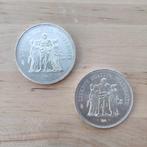 Frankrijk. 50 Francs 1974 e 1977 Hercule (2 moedas) (Zonder, Postzegels en Munten, Munten | Europa | Niet-Euromunten