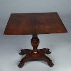 Mahonie Wandtafel uitklapbaar tot vierkante theetafel of spe, Ophalen of Verzenden