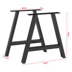 Stalen onderstel Eschau set van 2 tafelpoot 72x70 cm zwart [, Verzenden, Nieuw