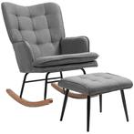 TRUUSK Schommelstoel Met Kruk Tot 130 Kg Belastbaar Schommel, Huis en Inrichting, Fauteuils, Verzenden, Nieuw