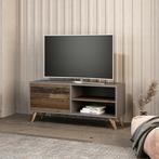 [en.casa] TV meubel Helle 120x35x50 cm antraciet en houtkleu, Huis en Inrichting, Kasten | Televisiemeubels, Nieuw, Verzenden