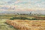 Carl Nielsen (Danish, 1862-1932) - Cornfield and Windmill, Antiek en Kunst, Kunst | Schilderijen | Klassiek