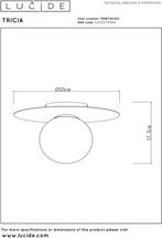 Lucide TRICIA Plafonnière (Plafondlamp) - Ø 25 cm - 1xE27 -, Huis en Inrichting, Ophalen of Verzenden, Zo goed als nieuw