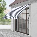 Klem zonwering luifel uitschuifbaar donkerblauw wit 150x120, Verzenden, Nieuw