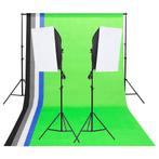 vidaXL Studioverlichtingsset met achtergronden en softboxen, Audio, Tv en Foto, Fotografie | Fotostudio en Toebehoren, Verzenden