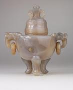 Statue Chine Sculpture Brule Parfum Chinese Carving Agate
