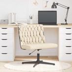 vidaXL Kantoorstoel draaibaar stof crèmekleurig, Huis en Inrichting, Stoelen, Verzenden, Nieuw