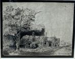 Rembrandt Van Rijn (1606-1669), after - Paesaggio con le tre, Antiek en Kunst