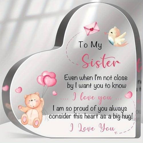 Hart van epoxy met decoratie to my sister 10*1 cm, Hobby en Vrije tijd, Knutselen, Nieuw, Ophalen of Verzenden