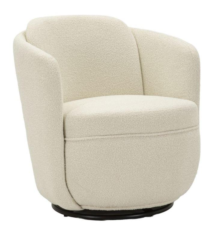 TORINO CRÈME DRAAIFAUTEUIL CM 70X72X75 (ZITHOOGTE CM 44,5), Huis en Inrichting, Fauteuils, Ophalen of Verzenden