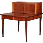 Antieke mahonie werktafel in Louis Seize stijl ca 1890 met 2, Antiek en Kunst, Antiek | Meubels | Tafels, Ophalen of Verzenden