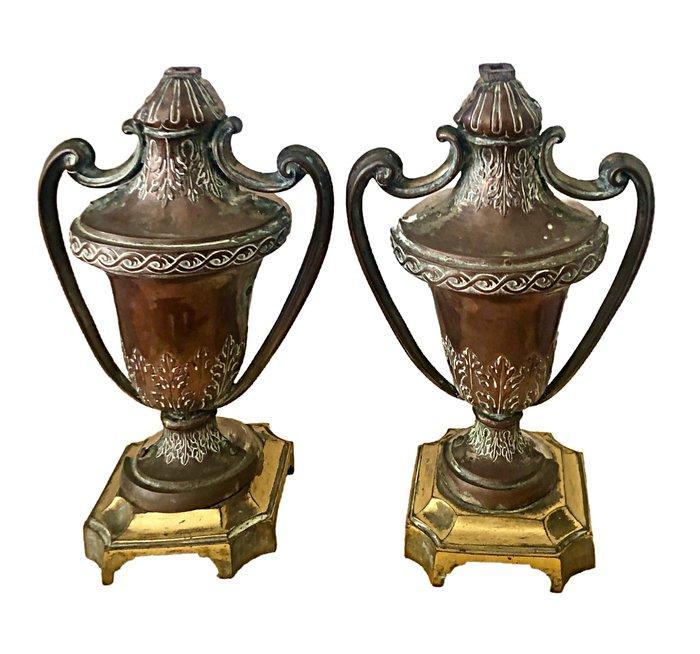 Belangrijk paar deurknoppen in de vorm van palmen - 34 cm, Antiek en Kunst, Kunst | Niet-Westerse kunst