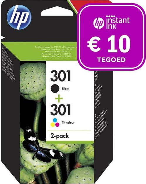 HP 301 - Inktcartridge kleur & zwart + Instant Ink tegoed, Computers en Software, Printers, Verzenden