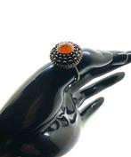 Oude ring van natuurlijk Baltisch amber in zilver 875 -, Nieuw