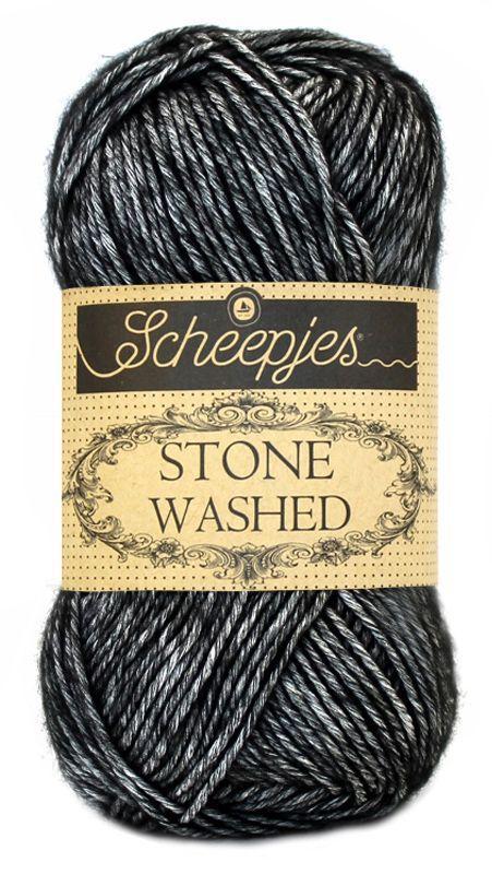 Scheepjes Stone Washed - 803 black onyx - Katoen Garen, Hobby en Vrije tijd, Breien en Haken, Ophalen of Verzenden
